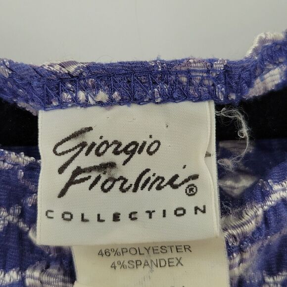 3 For$20 Giorgio Fiorline Purpleish Blue Top w/ Sliver design size L - Picture 2 of 7